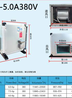 新款九州普惠Bf音柜商离心机箱工业风管静新风排风机空风调用风柜