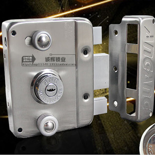 骏力ANG防盗门锁通用型户外防水庭院门304锁不锈钢老式三插大门锁