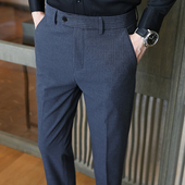 裤 感商务男裤 子男士 条纹西装 春季 2026新款 修身 小脚休闲0204w
