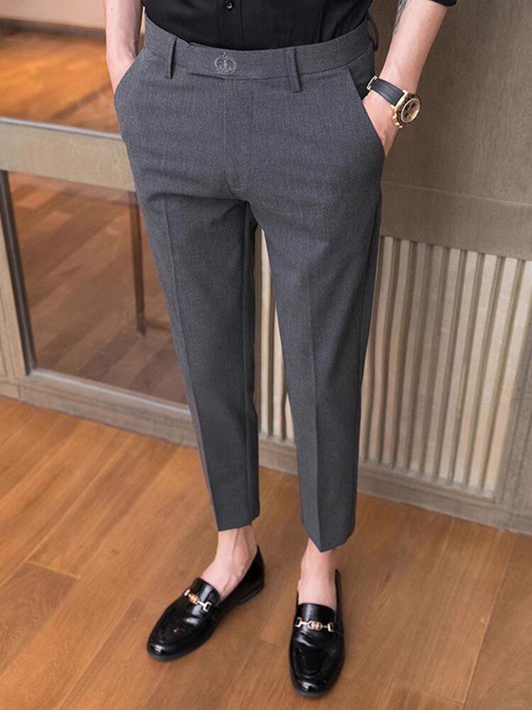 裤子男士夏季薄款2025新款西装小脚九分裤高级感痞帅休闲西裤男款