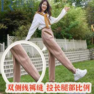 朗瑞防风裤新款女士慕丝绒冬季加厚休闲卫裤百搭显瘦防寒L500-302