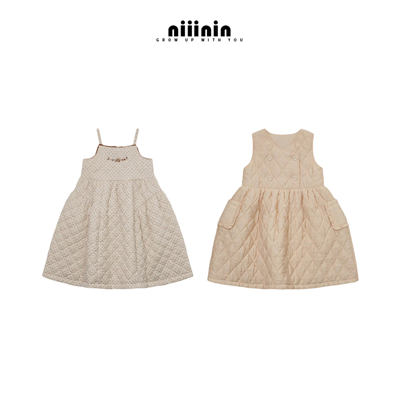 2025秋冬新款女童连衣裙气质可爱夹棉加厚吊带裙女宝宝公主背心裙