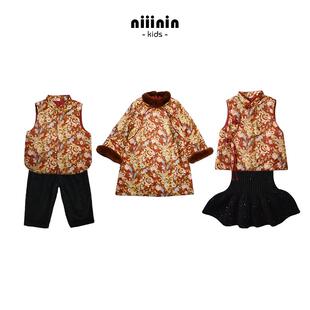 已蛇报喜！新年亲子拜年服男女童篙品质60支纯棉马甲宝宝兔毛旗袍