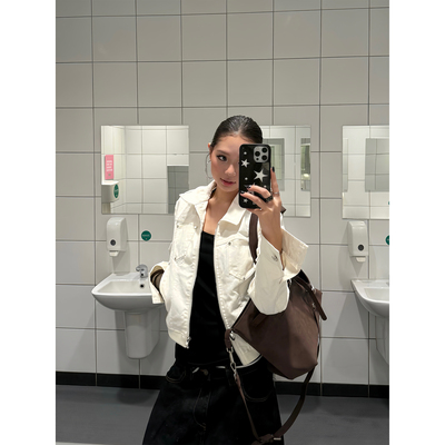 F383美式复古铆钉短款夹克