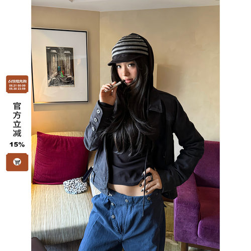 F383小众高街设计感翻领夹克