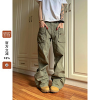 F383 2026美式复古cleanfit双侧拉链口袋直筒百搭宽松工装裤男女