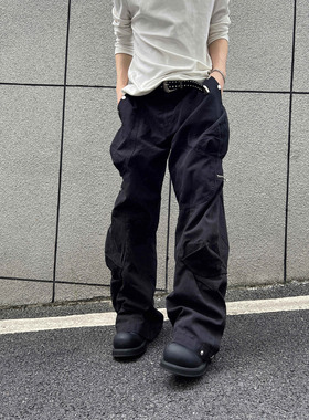 F383 2024美式复古多口袋工装裤直筒休闲宽松百搭裤子男女款潮牌