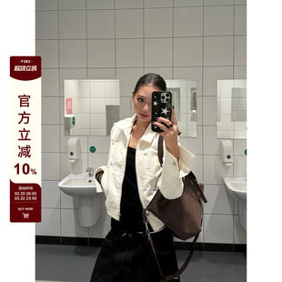 F383 美式复古铆钉短款夹克高级质感翻领外套女辣妹休闲百搭上衣