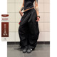 美式 复古设计感屁帘工装 伞兵裤 F383 男女百搭宽松垂感褶皱阔腿裤