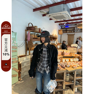 宽松显瘦百搭休闲上衣 复古高级感绑带收腰翻领外套女款 F383 美式