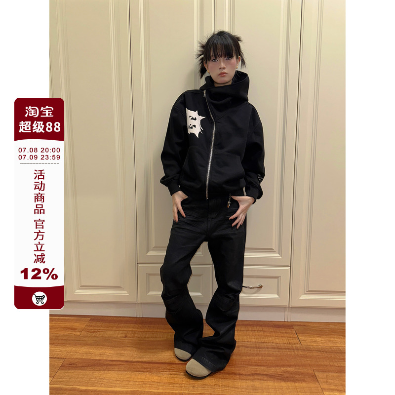 【F383】美式復古拉鏈衛衣