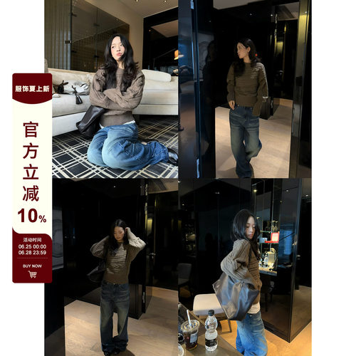 F383可拆卸高领绞花蝙蝠袖毛衣