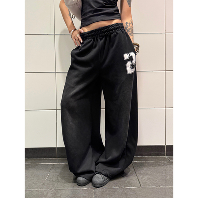 F383美式复古百搭阔腿裤