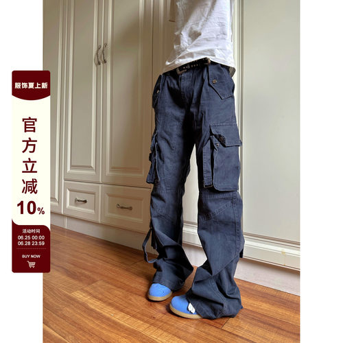 【F383】男女款多口袋工装裤