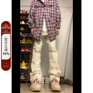 ins 坠感潮流显瘦长裤 F383 2023AW国潮原创简约纯色百搭直筒牛仔裤