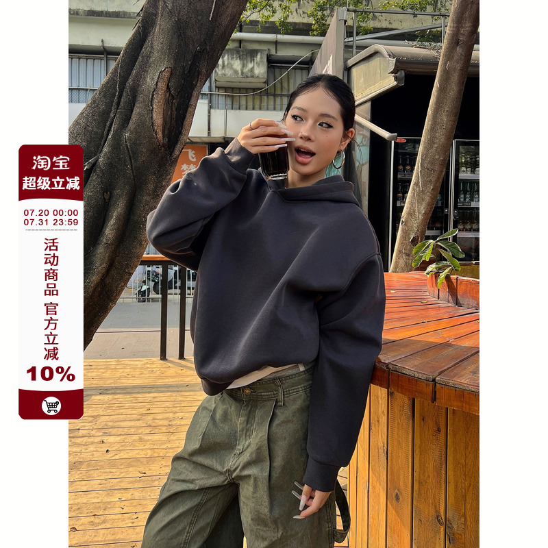 【F383】纯色cleanfit卫衣