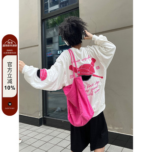 休闲ins 复古棒球刺绣植绒圆领卫衣情侣款 F383 2022AW国潮原创美式