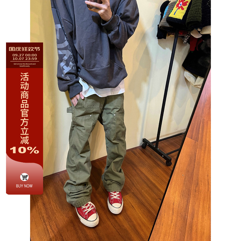 F383拉链长裤水洗秋冬牛仔裤