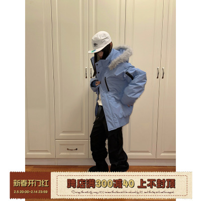 【F383】毛领连帽派克服