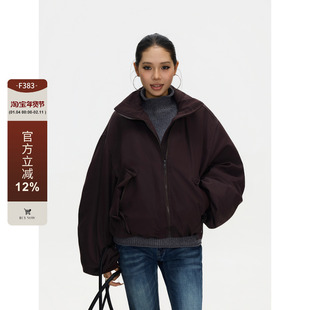 F383 美式复古加厚羽绒服男女高级感立领保暖外套情侣短款夹克ins