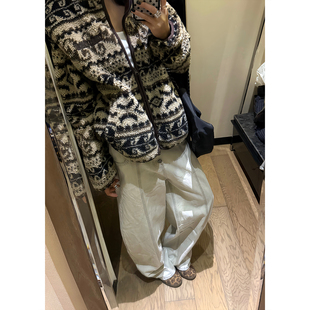 男女宽松显瘦休闲弯刀长裤 复古设计感排扣明线牛仔裤 ins 美式 F383