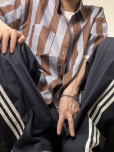 男女夏季 F383 衬衫 复古条纹短袖 休闲百搭上衣 2023AW国潮原创美式