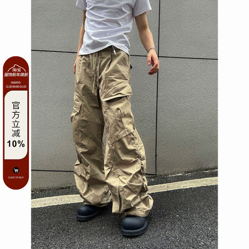 【F383】多口袋工装裤