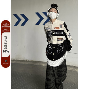 复古棒球服 美式 F383 2022AW国潮原创可拆卸两穿机车外套男女薄款