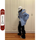 户外保暖棉服外套 复古潮牌毛领连帽派克服男女冬季 F383 2025美式