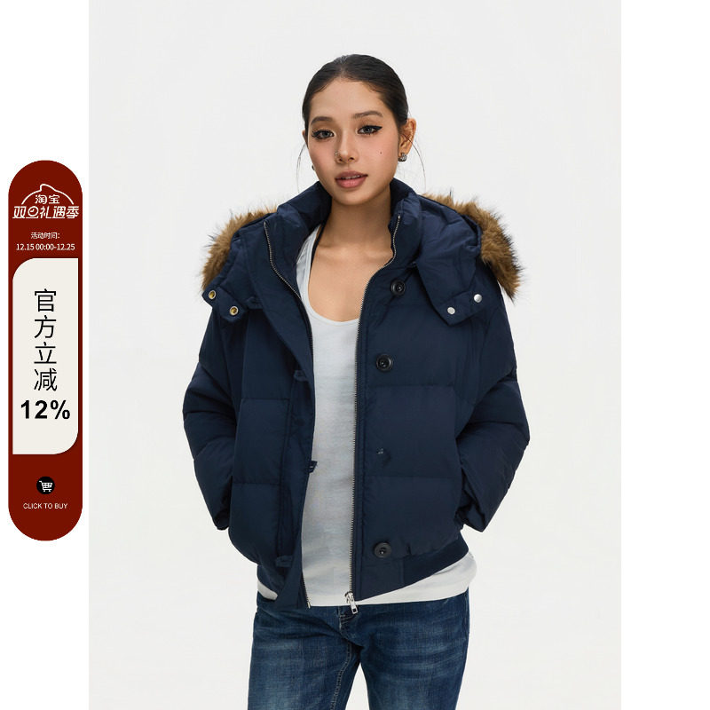 F383藏青色休闲百搭短款外套