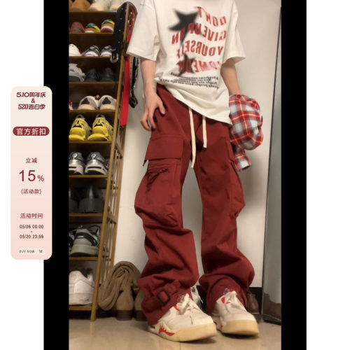 F383长裤男女同款多口袋工装裤