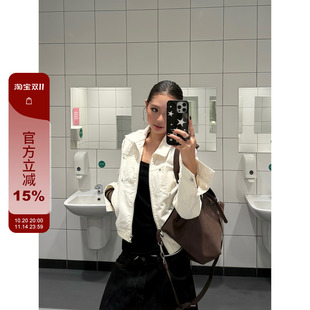 夹克高级质感翻领外套女辣妹休闲百搭上衣 复古铆钉短款 F383 美式