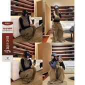 复古辣妹立领羊羔毛无袖 F383 美式 马甲女慵懒百搭叠穿保暖外套ins