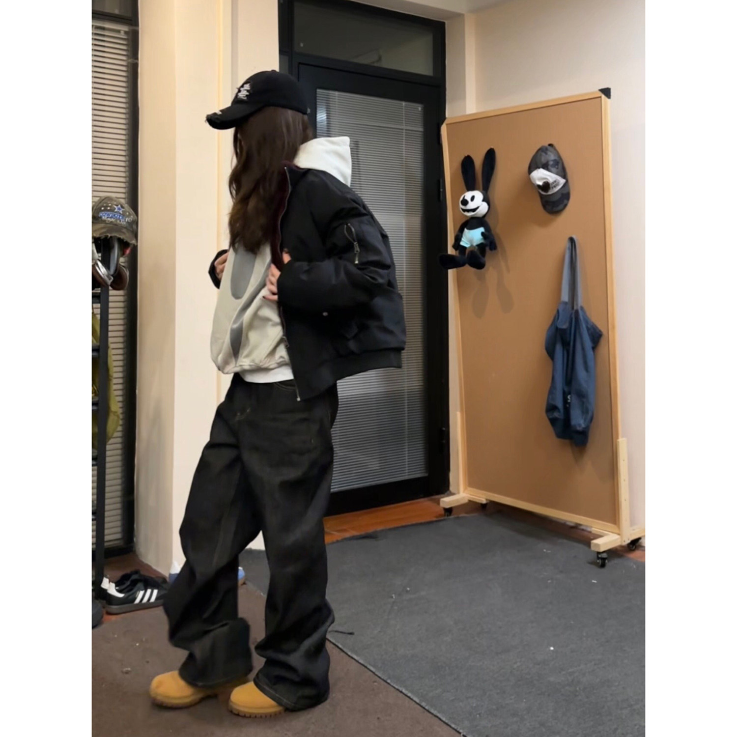 F383座山雕毛领ma1飞行夹克棉服