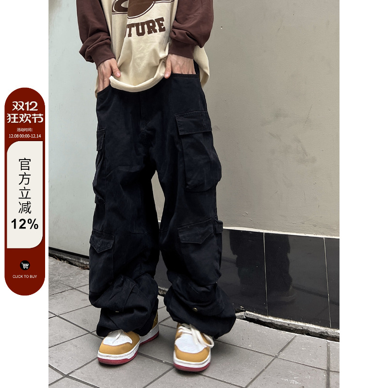 F383长裤男女同款嘻哈多口袋