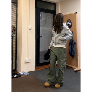 美式 宽松阔腿休闲长裤 复古解构设计感多口袋工装 男女新款 裤 F383