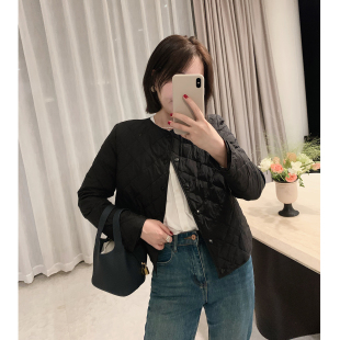 misslady复古简约圆领轻薄羽绒服短款 外套女洋气百搭内胆叠穿新款