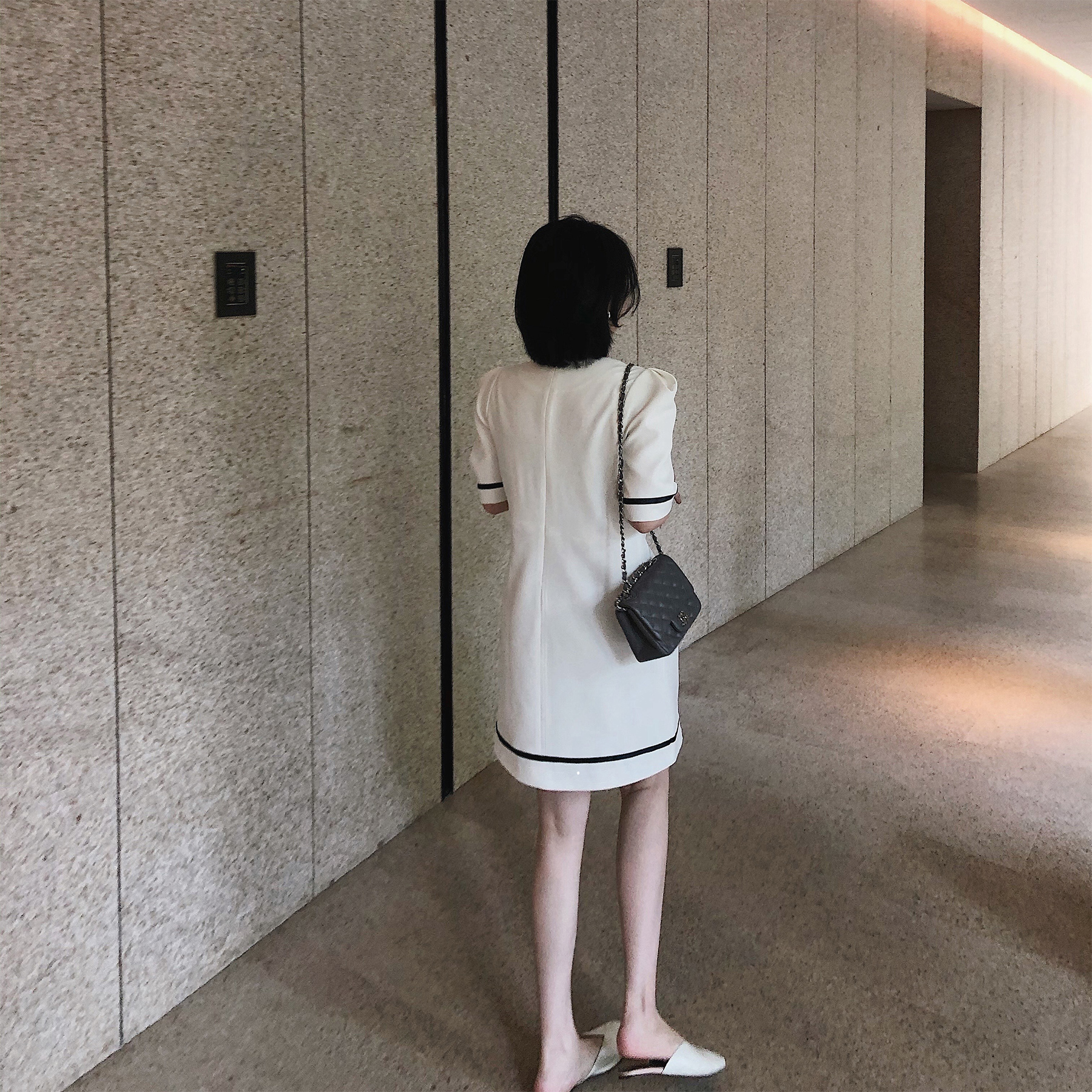 misslady法式复古风黑边连衣裙