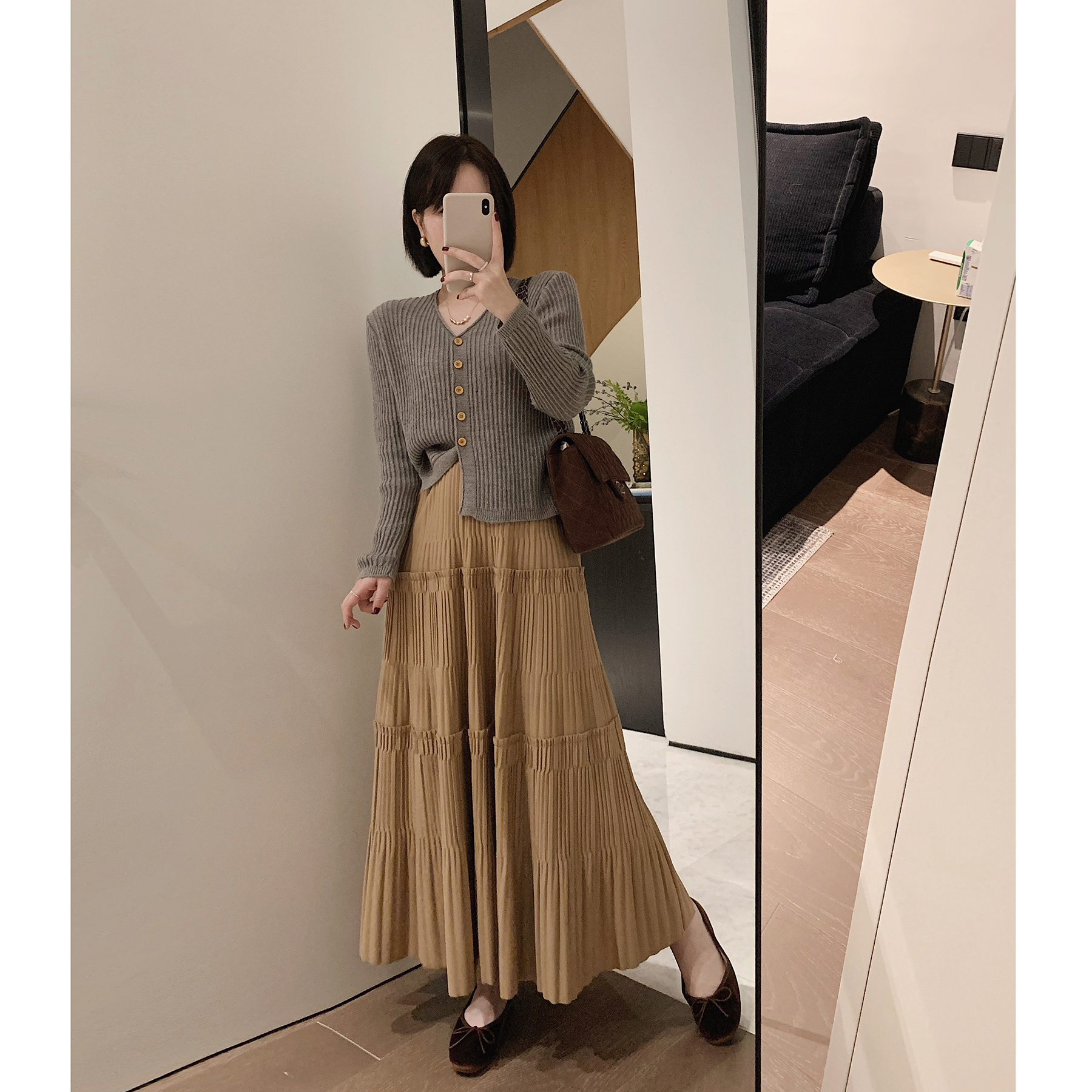 半身裙百褶裙中长裙复古