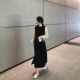 misslady2020早春韩国纯色针织背心连衣裙中长款 外穿复古chic港味