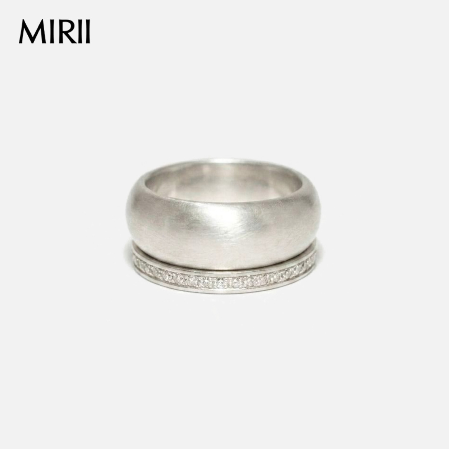 MIRII秘日 双层满天星排钻超闪宽戒指设计感拉丝质感轻奢高级礼物图片