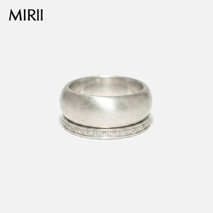 MIRII秘日 满天星排钻超闪宽戒指 Glimmer拉丝设计感轻奢高级礼物