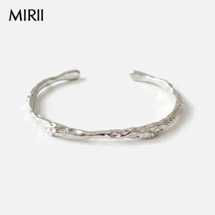 MIRII秘日 不规则轻奢银色手镯 小众设计树枝精致高级感开口礼物