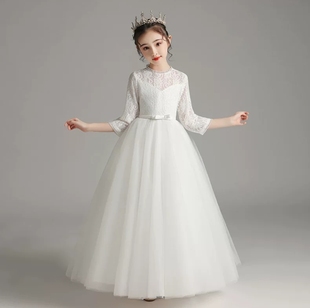 小女孩花童大码轻奢小众公主裙高档礼服蓬蓬裙钢琴小提琴古筝合唱