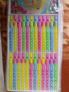 新奇丽吊板玩具24个塑料笛子6孔彩竖笛儿童吹奏音乐玩具儿童礼物