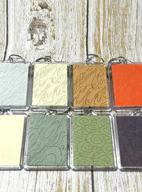 毛笔字宣纸空白手写书法钥匙扣diy祝福语学生练字送家人包包挂件