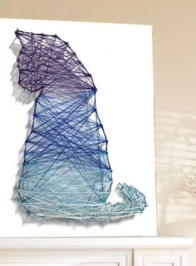 创意活动手工diy钉子绕线画立体装饰弦丝画策划礼物制作业材料包
