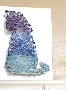 创意活动手工diy钉子绕线画立体装饰弦丝画策划礼物制作业材料包