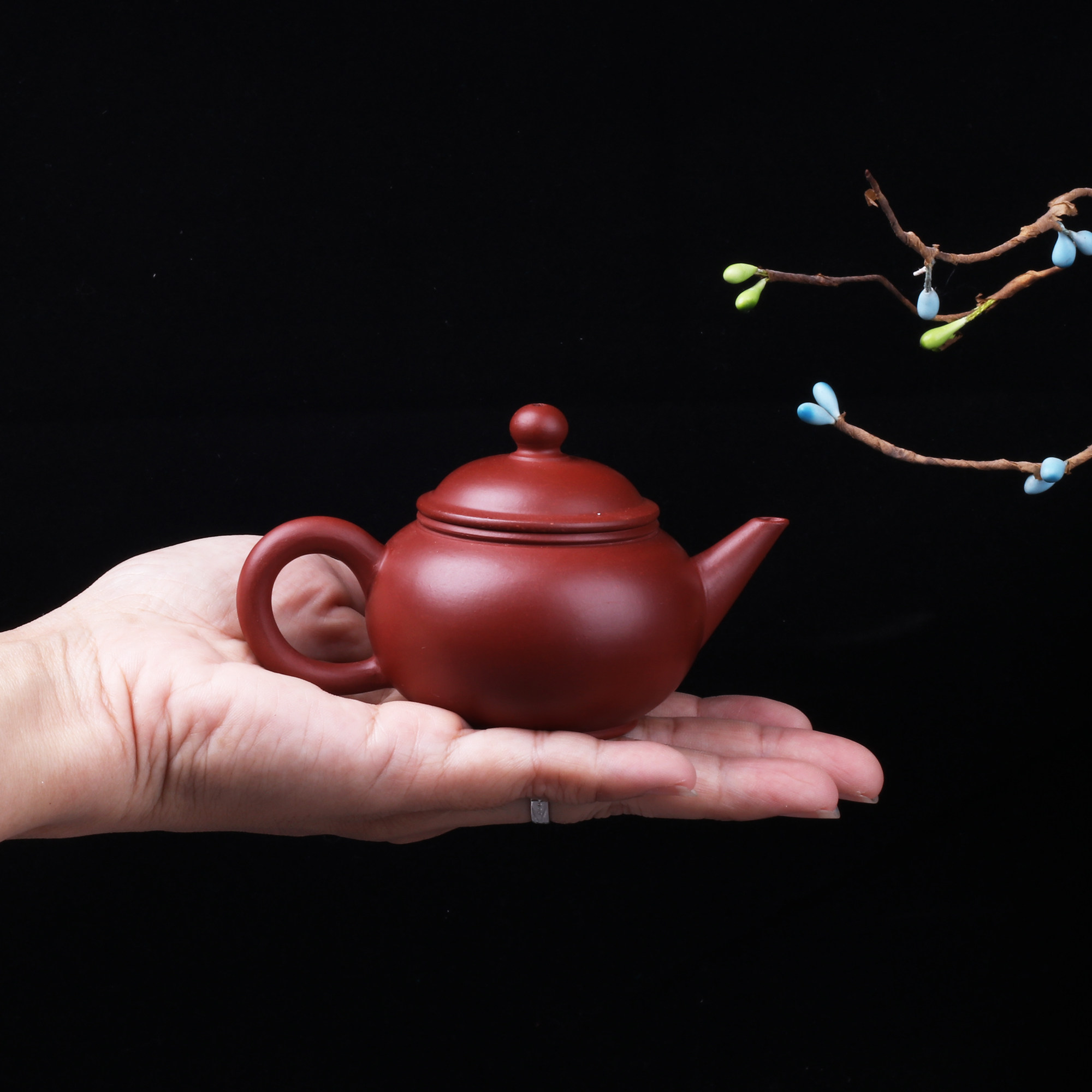 朱泥大红袍二杯小茶壶