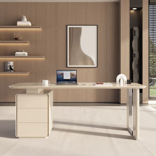 意式极简轻奢书桌烤漆简约现代美容院办公电脑桌口腔医美咨询桌椅